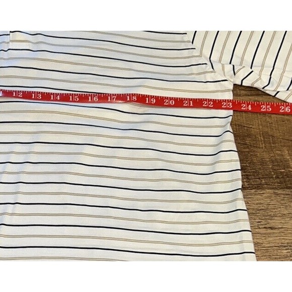 Peter Millar Striped Polo Short Sleeve Shirt  Medium Golf Athletic Men M Golfer - Picture 4 of 14